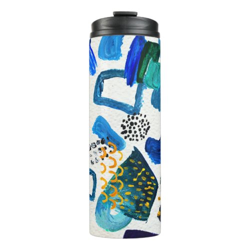 Hand_Drawn Strokes Abstract Art Background Thermal Tumbler