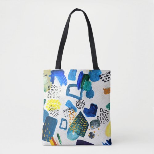 Hand_Drawn Strokes Abstract Art Background Tote Bag