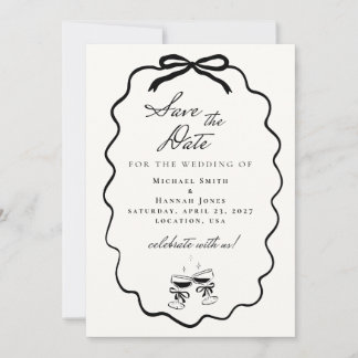 Hand Drawn Style Wedding Save the Date Invitation