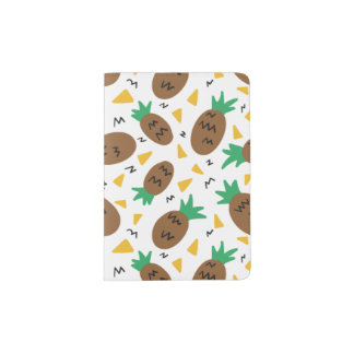 Hand Drawn Summer Pineapple Pattern Passport Holder
