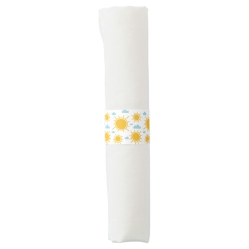 Hand Drawn Summer Sun Pattern Napkin Bands