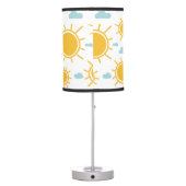 Hand Drawn Summer Sun Pattern Table Lamp (Back)