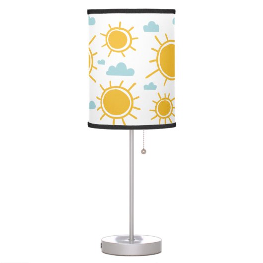 Hand Drawn Summer Sun Pattern Table Lamp (Left)