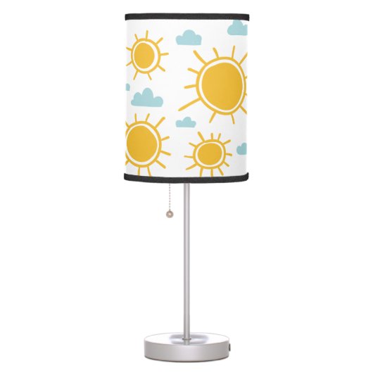 Hand Drawn Summer Sun Pattern Table Lamp (Right)