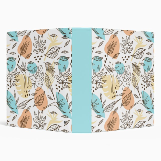 Hand drawn summer tropical pattern 3 ring binder (Background)