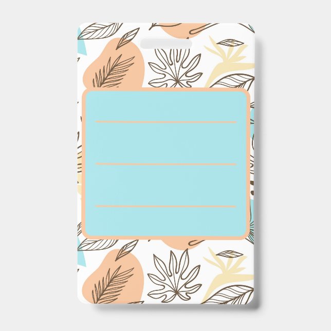 Hand drawn summer tropical pattern badge (Front)