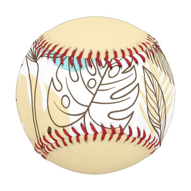 Hand drawn summer tropical pattern baseball (Front)