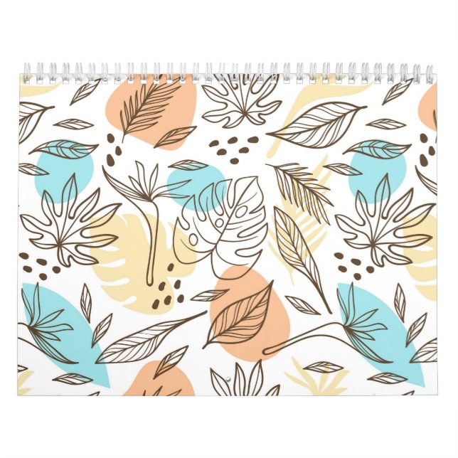 Hand drawn summer tropical pattern calendar (Cover)