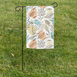 Hand drawn summer tropical pattern garden flag