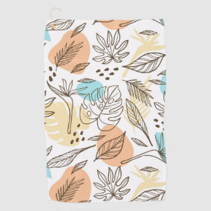 Hand drawn summer tropical pattern golf towel