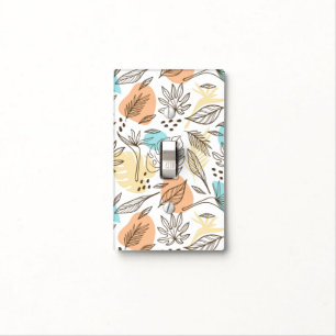 Hand drawn summer tropical pattern light switch cover