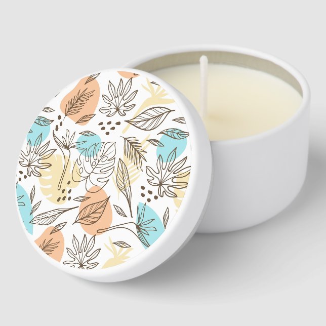 Hand drawn summer tropical pattern mini candle favors (Corner)