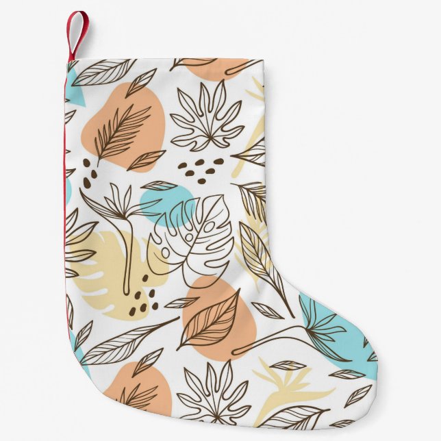 Hand drawn summer tropical pattern small christmas stocking (Front)