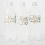 Hand drawn summer tropical pattern water bottle label