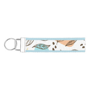 Hand drawn summer tropical pattern wrist keychain