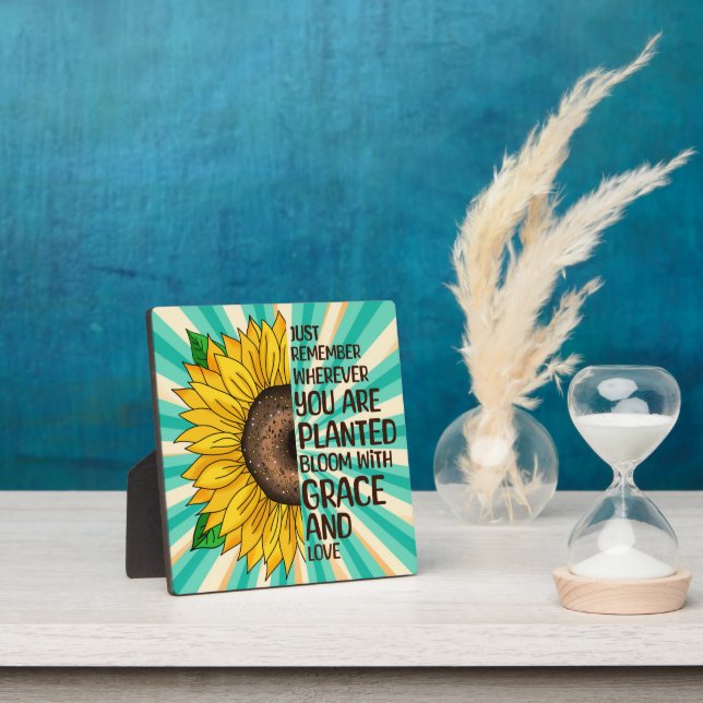 Hand Drawn Sunflower and Quote Plaque (Insitu)