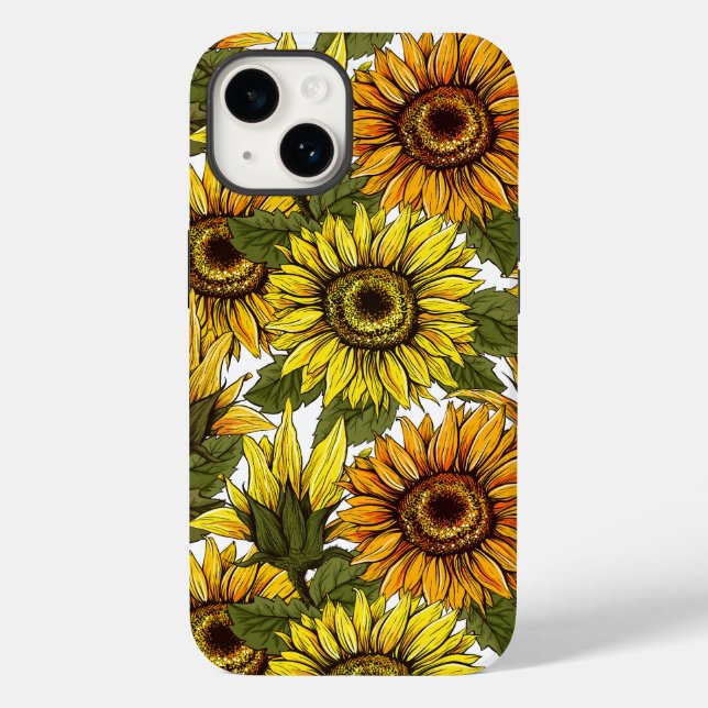 Hand Drawn Sunflower Case-Mate iPhone Case (Back)