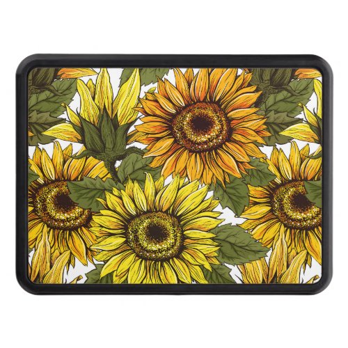 Hand Drawn Sunflower Hitch Cover
