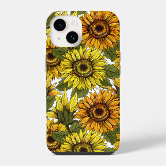 Hand Drawn Sunflower iPhone 14 Case