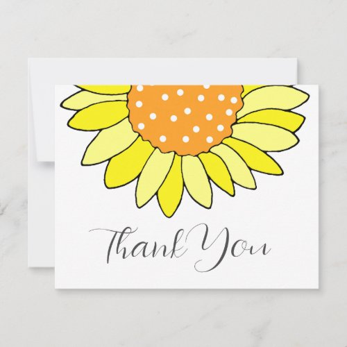 Hand Drawn Sunflower Thank You Card