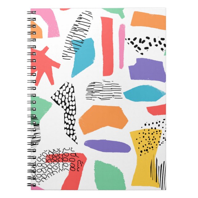 Hand drawn surface design. Artistic Memphis textur Notebook (Front)