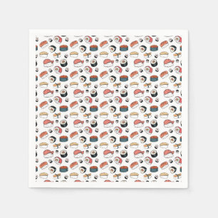 Hand-Drawn Sushi Mix Napkins