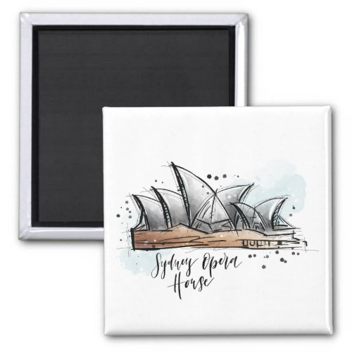 Hand Drawn Sydney Opera House Magnet