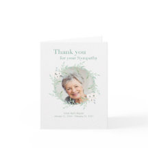 Hand drawn Sympathy Memorial Thank You with Photo