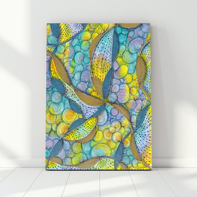 Hand-drawn Tangled Artistic Threads of Color Canvas Print (Creator Uploaded)