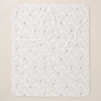 Hand-drawn Taupe White Flower Sherpa Blanket