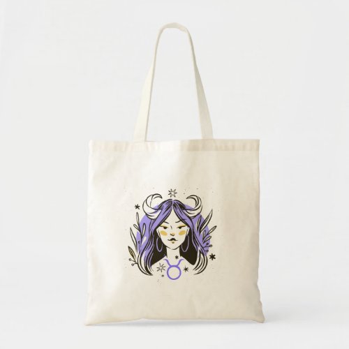 HAND DRAWN TAURUS ZODIAC SIGN  TOTE BAG