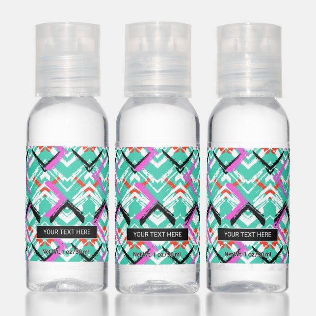 Hand Drawn Teal Zig Zag Pattern Sanitizer (Set)