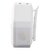 Hand Drawn Teal Zig Zag Pattern White Bluetooth Speaker (Left Side)