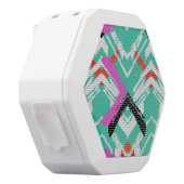 Hand Drawn Teal Zig Zag Pattern White Bluetooth Speaker (Right)