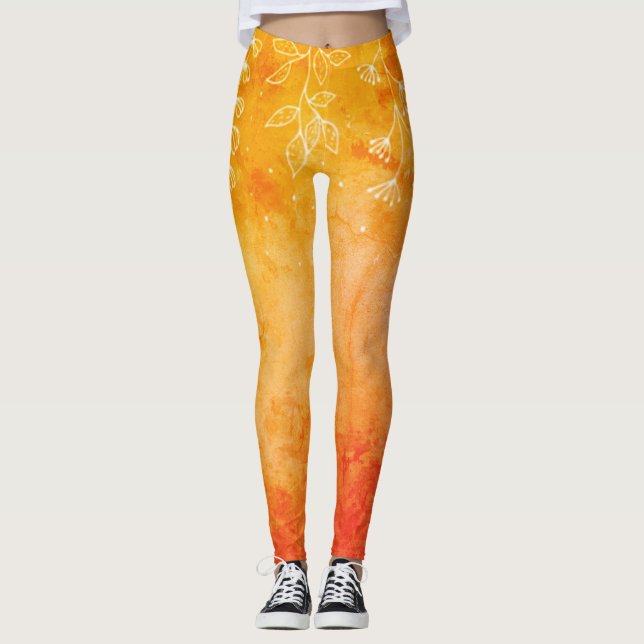 Hand-drawn terracotta leggings a (Front)
