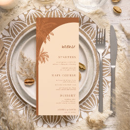 Hand Drawn Terracotta Palm Tree Boho Beach Wedding Menu