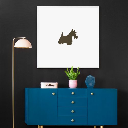 Hand Drawn Terrier Silhouette Canvas Print