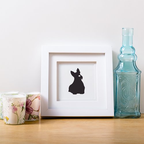 Hand Drawn Terrier Silhouette Canvas Print