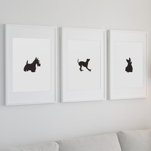 Hand Drawn Terrier Silhouette Canvas Print