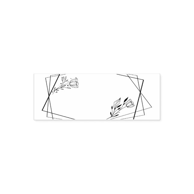 Hand drawn text monogram lines floral flowers sket self-inking stamp (Design)