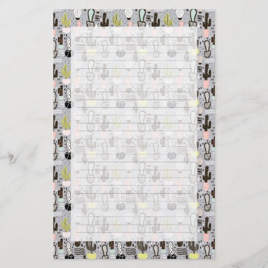 Hand Drawn Textured Cactus Pattern (Front)