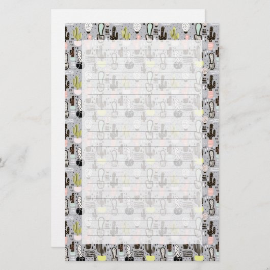 Hand Drawn Textured Cactus Pattern (Front/Back)