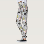 Hand Drawn Textured Cactus Pattern Leggings