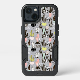 Hand Drawn Textured Cactus Pattern iPhone 13 Case