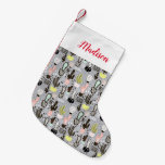 Hand Drawn Textured Cactus Pattern Small Christmas Stocking