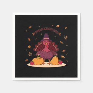 hand drawn thanksgiving illustration napkins