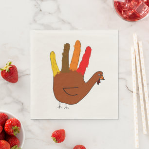 Hand-Drawn Thanksgiving Turkey Napkins