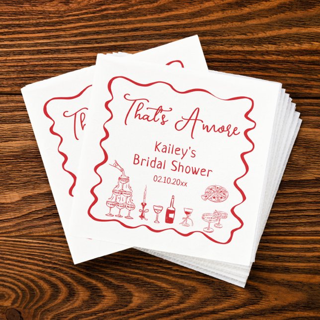 Hand Drawn That's Amore Bridal Shower  Napkins (Creator Uploaded)