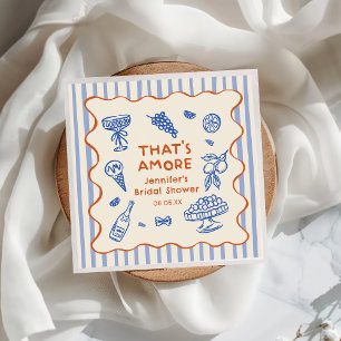 Hand Drawn That's Amore Italian Bridal Shower Napkins