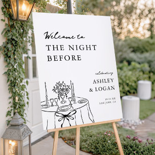 Hand Drawn The Night Before Rehearsal Dinner Foam Board